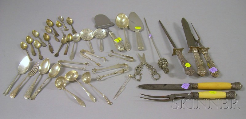 Appraisal: Group of Mixed Silver and Silver Plated Flatware including a