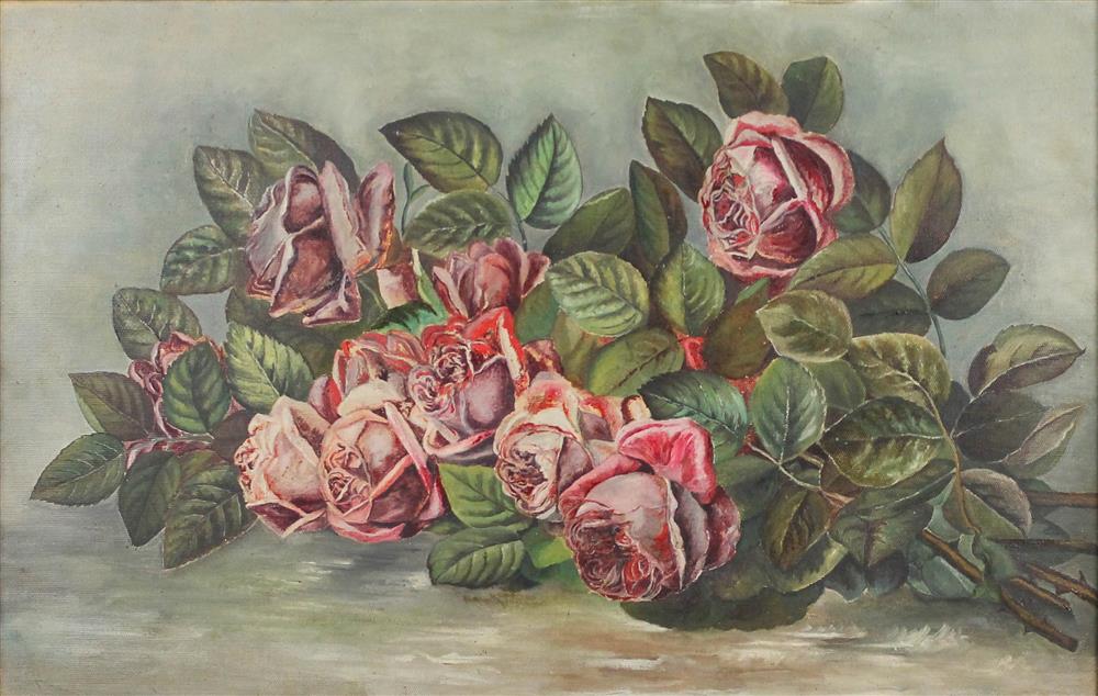 Appraisal: MARGARET MOUNTZ DALE AMERICAN - BOUQUET OF ROSES Oil on