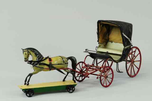 Appraisal: HORSE DRAWN COACH Early hand painted example possibly Buckner very