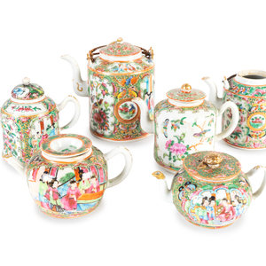 Appraisal: A Collection of Six Chinese Famille Rose Diminutive Teapots TH