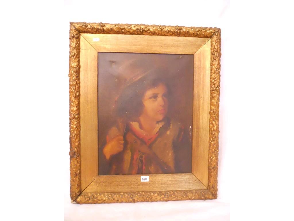 Appraisal: A th century oil painting on canvas showing a bust