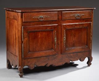 Appraisal: French Provincial Carved Pine and Oak Sideboard e French Provincial