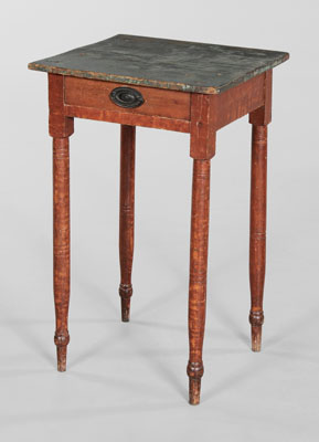 Appraisal: Federal Paint-Decorated Table possibly North Carolina th century pine throughout