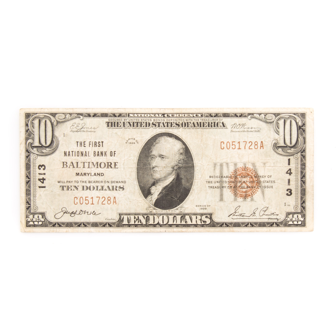 Appraisal: US National Currency Charter National Currency Type Charter -First National