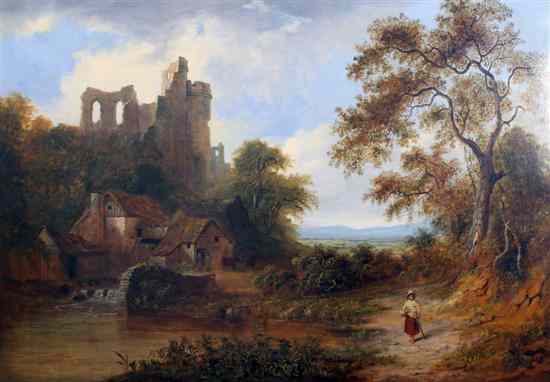 Appraisal: Attributed to Thomas Creswick - oil on canvas Landscape with