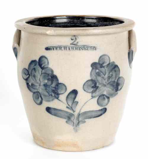 Appraisal: William Moyer Harrisburg Pennsylvania two-gallon stoneware crock th c with