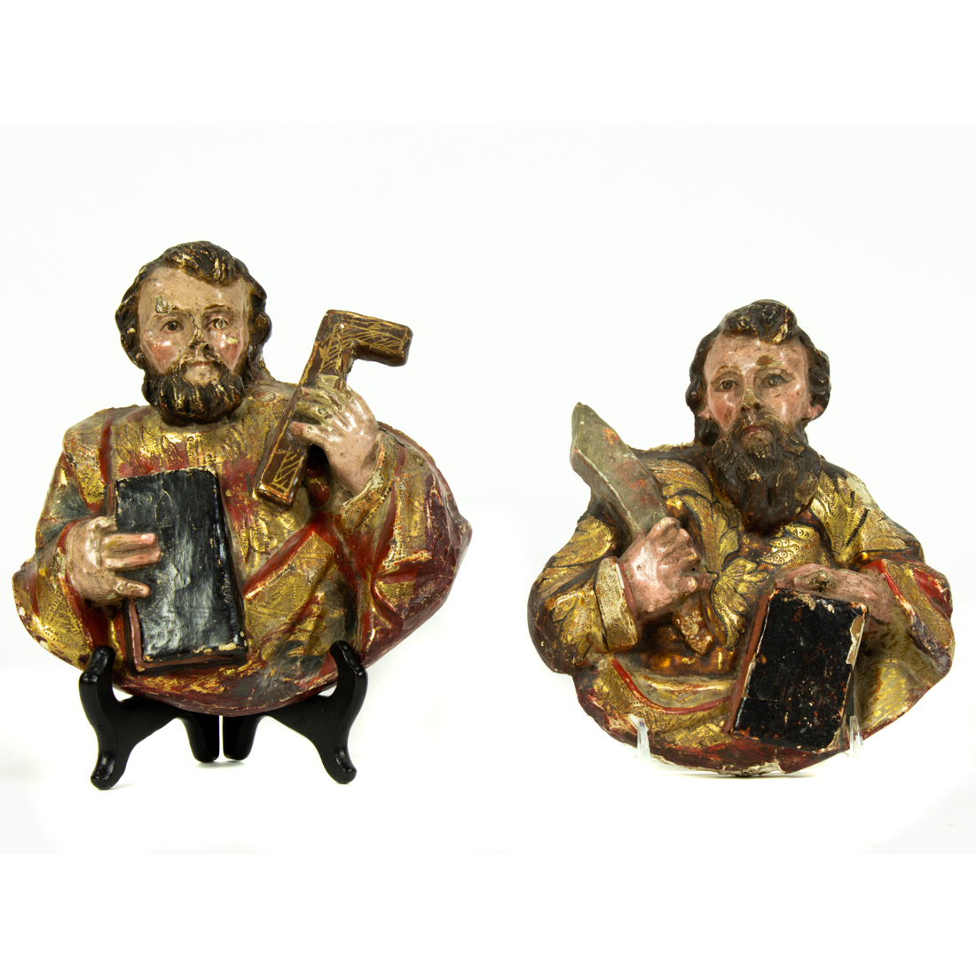 Appraisal: LOT OF CONTINENTAL BAROQUE POLYCHROME AND GILT FIGURAL RELIEFS OF