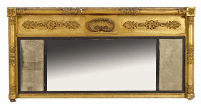 Appraisal: A William IV giltwood landscape overmantel mirror the three plates