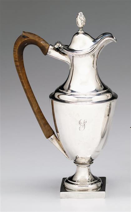 Appraisal: George III sterling silver wine ewer john robins london Baluster