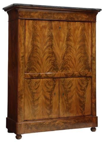 Appraisal: French Louis Philippe period flame mahogany fall front desk mid