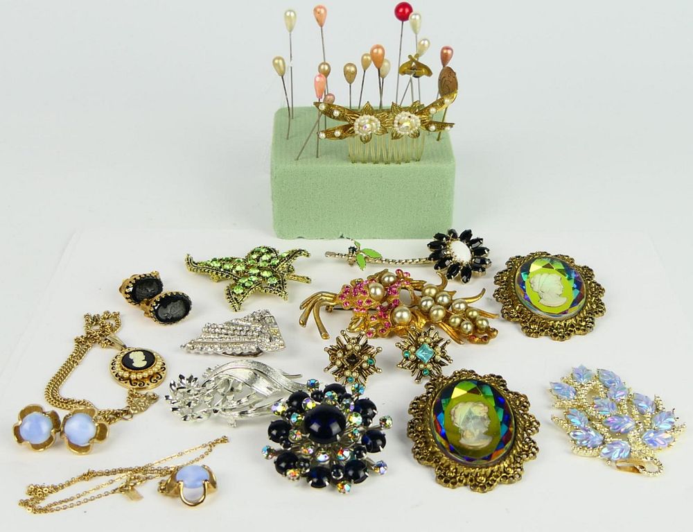 Appraisal: LARGE HIGH END COSTUME JEWELRY COLLECTION To include hair pins