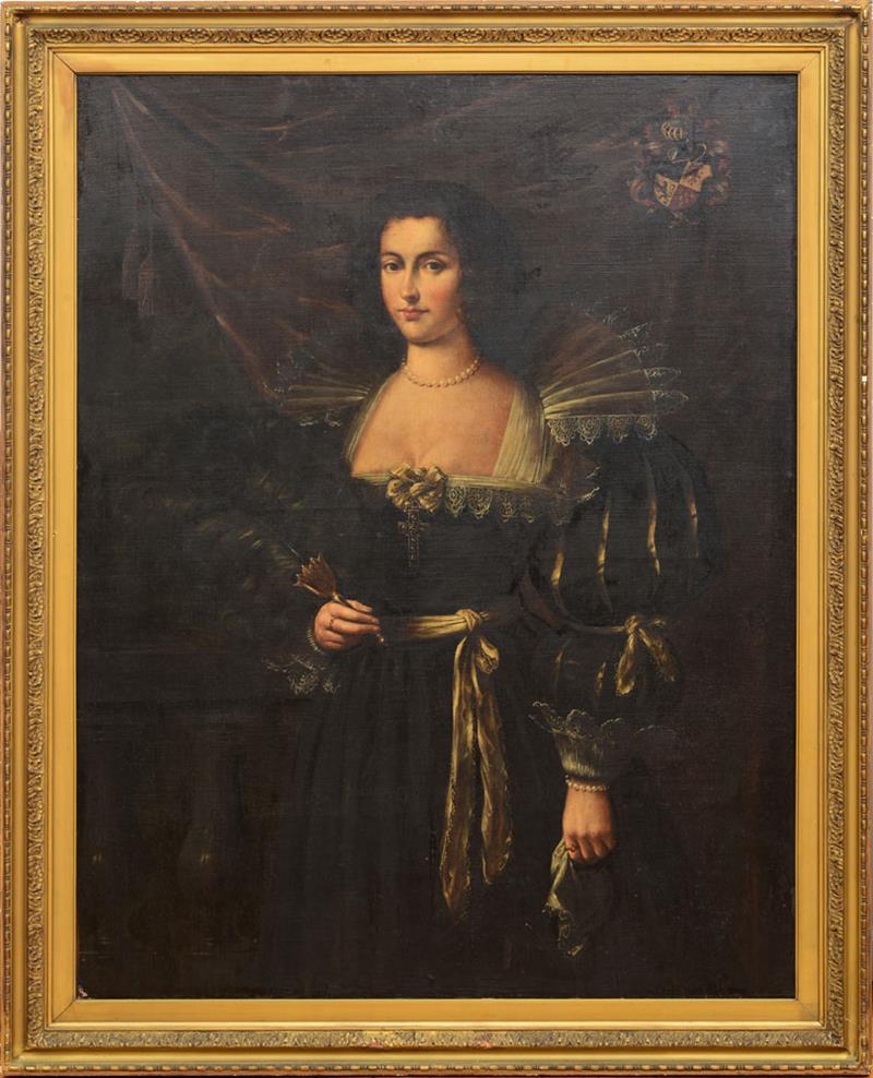 Appraisal: CONTINENTAL SCHOOL PORTRAIT OF A LADY Oil on canvas unsigned