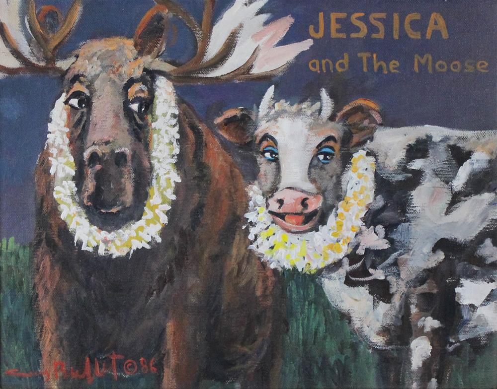 Appraisal: GUY BUFFET FRENCH - JESSICA THE MOOSE Acrylic on canvas