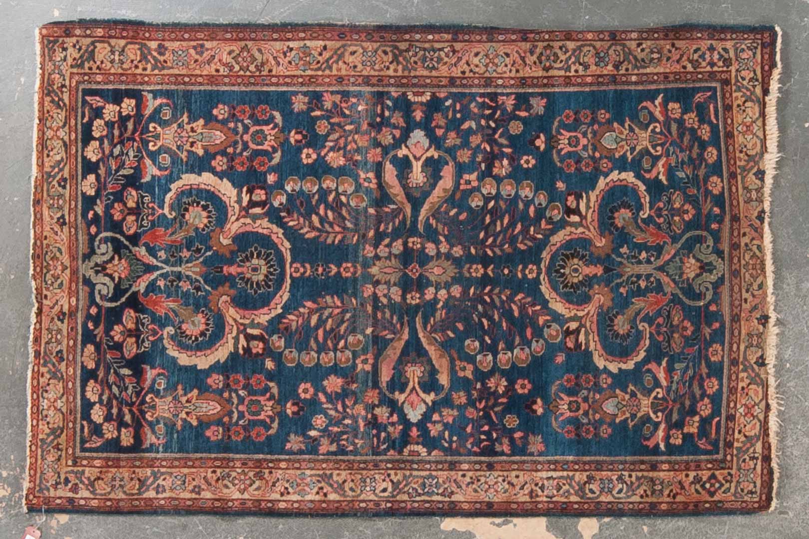 Appraisal: Antique Sarouk rug approx x Persia circa Condition Some wear