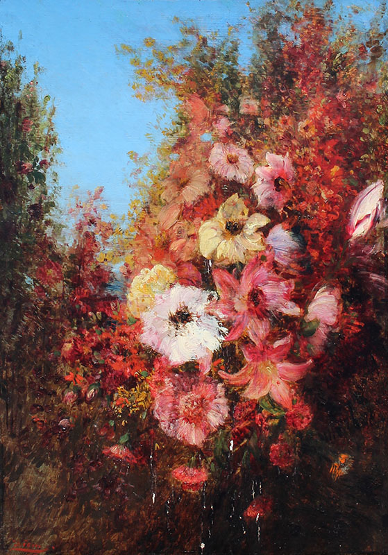 Appraisal: ZIEM Felix French - Study of Flowers in Nature Oil