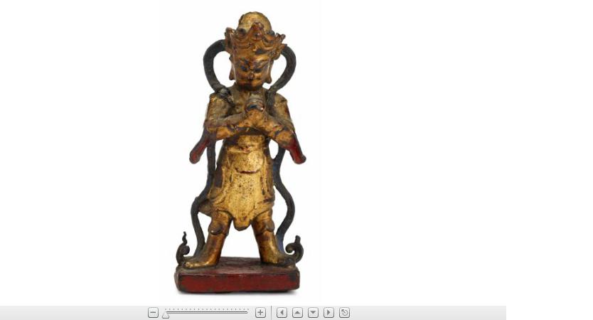 Appraisal: Chinese gilt lacquered bronze attendant figureming dynasty