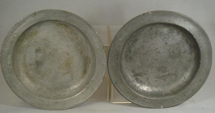 Appraisal: shallow pewter basins one marked London the other unreadable th