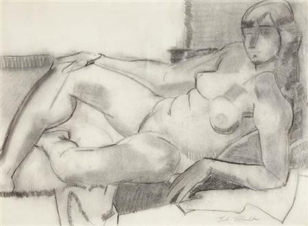 Appraisal: Robert Blackburn American - Reclining Nude circa Estimate -