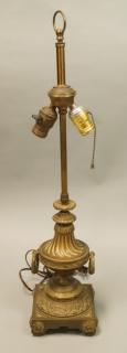 Appraisal: Classical Form Bronze Table Lamp Laurel wreath r Classical Form