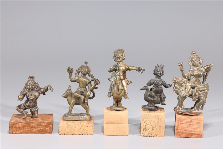 Appraisal: Group of five antique Indian figures in brass and copper