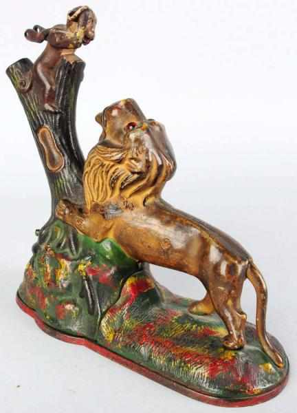 Appraisal: Cast Iron Lion Monkeys Mechanical Bank Manufactured by Kyser Rex