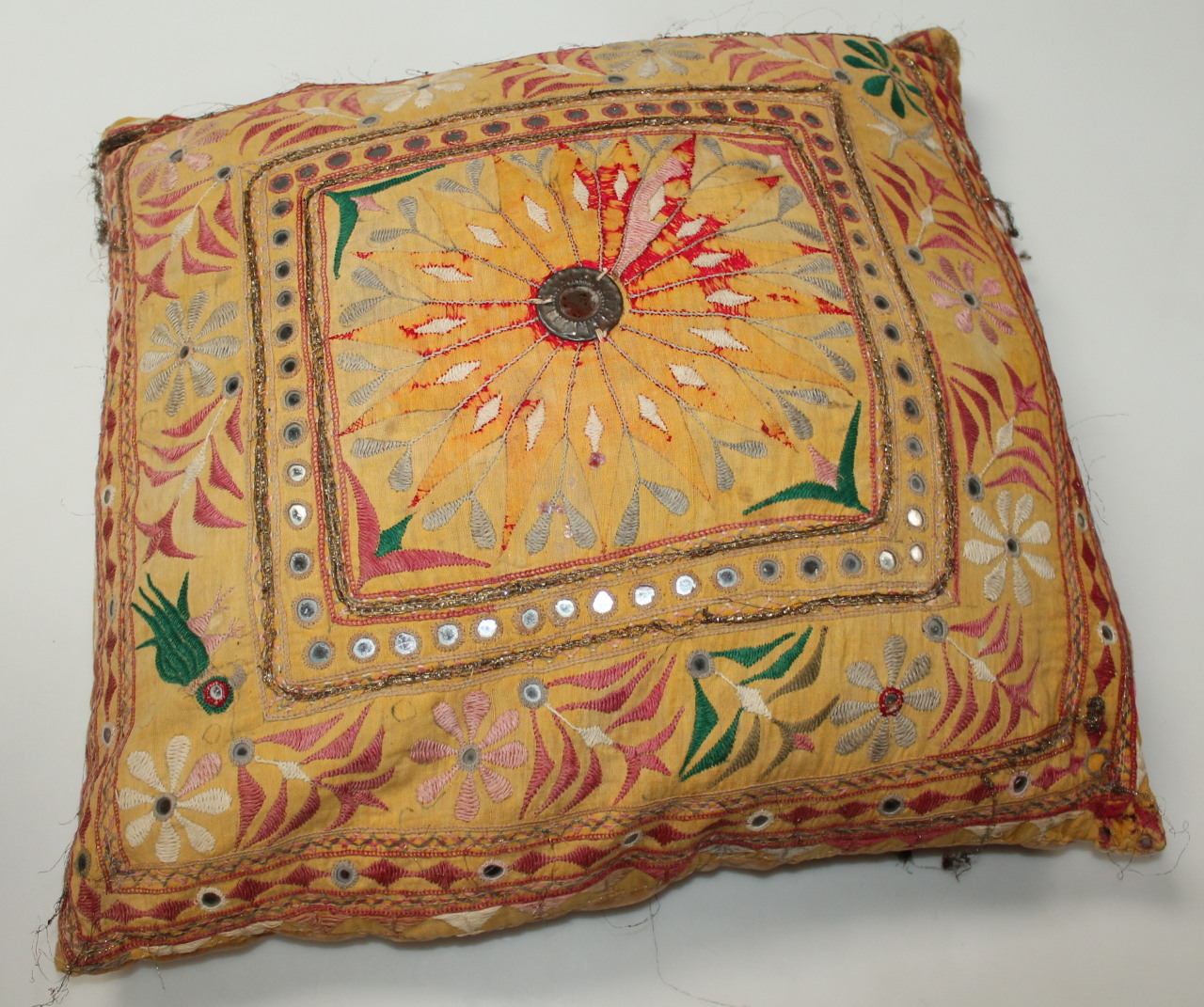 Appraisal: An early thC eastern cushion of square outline embroidered with