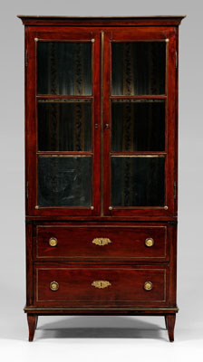 Appraisal: French Provincial Empire cabinet single-case construction with fruitwood veneers and