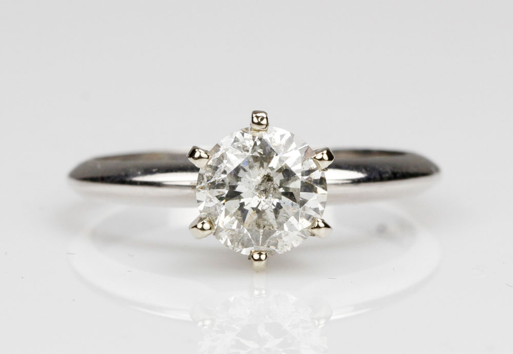 Appraisal: - K White Gold and Solitaire Diamond Ring K white