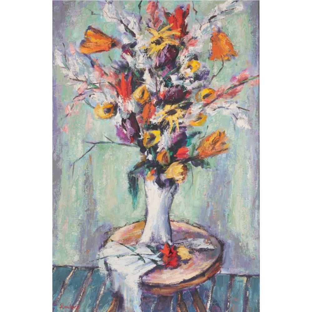 Appraisal: Harry Shoulberg American - Vase of Flowers Oil on canvas