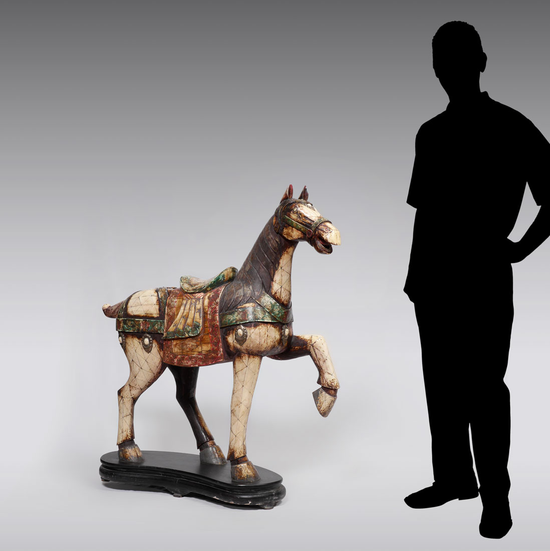 Appraisal: LARGE BONE TILE CLAD FIGURAL HORSE Figure of a horse