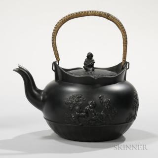 Appraisal: Wedgwood Black Basalt Kettle and Cover England late th century