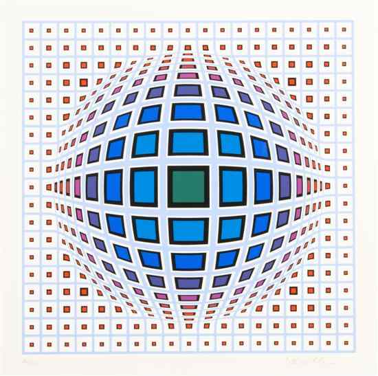 Appraisal: Victor Vasarely French Hungarian - Kubutz serigraph edition signed Vasarely