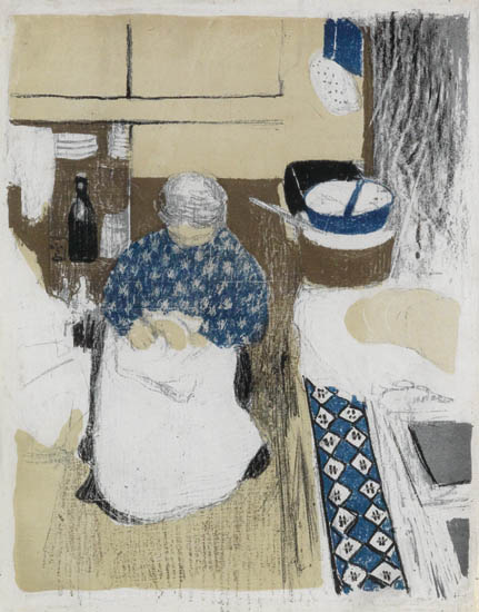 Appraisal: EDOUARD VUILLARD La Cuisini re Color lithograph on Chine volant