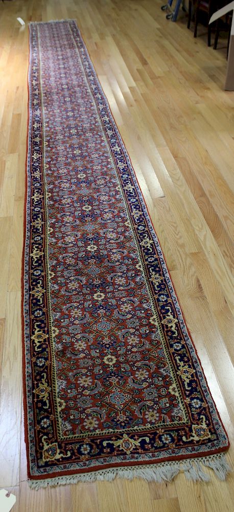 Appraisal: Vintage And Finely Hand Woven Long Runner Great design vibrant