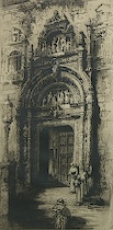 Appraisal: Andrew F Affleck British - Doorway Santa Cruz Etching on