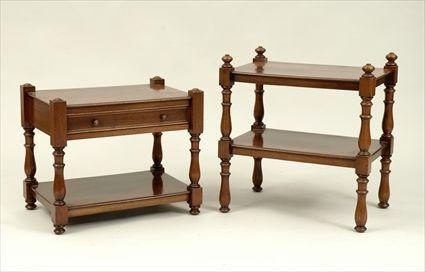 Appraisal: Victorian Mahogany Four-Tier Whatnot Divided into two end tables to