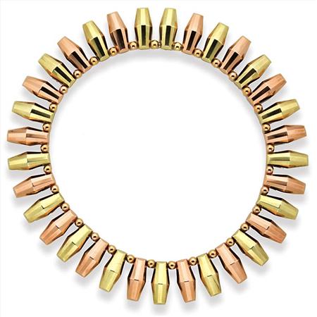 Appraisal: Two-Color Gold Fringe Choker Necklace Estimate -