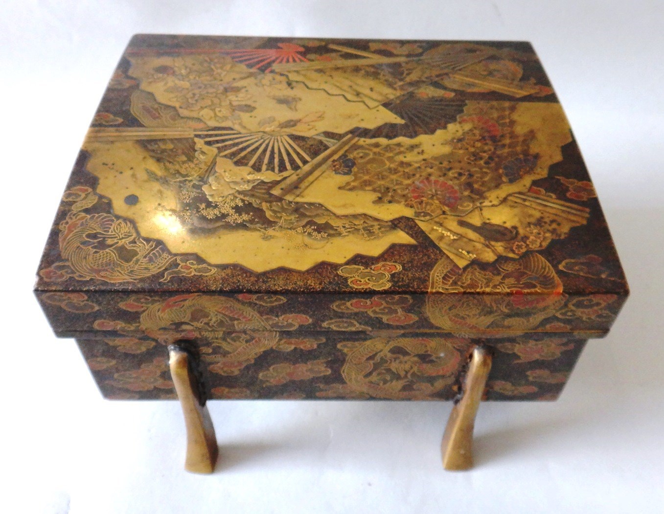 Appraisal: A Japanese lacquer box and cover Meiji period of rectangular