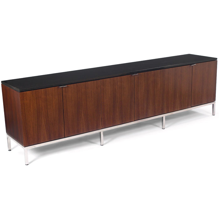 Appraisal: Large Florence Knoll credenza by Knoll black marble top six