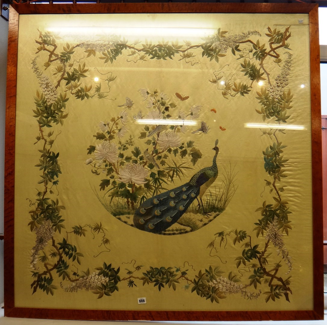 Appraisal: A large Chinese silk embroidery late th early th century