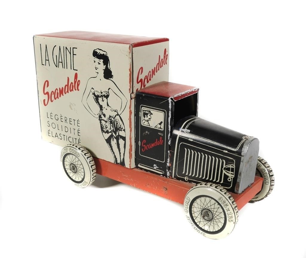 Appraisal: French Tin Litho La Gaine Scandale Delivery Truck Truck measures