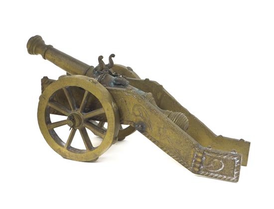 Appraisal: Sale Lot A Brass Model of a Cannon with a