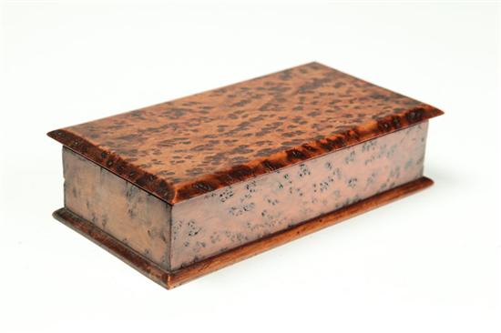 Appraisal: BURL BOX European th century Lift-top box ''h ''w