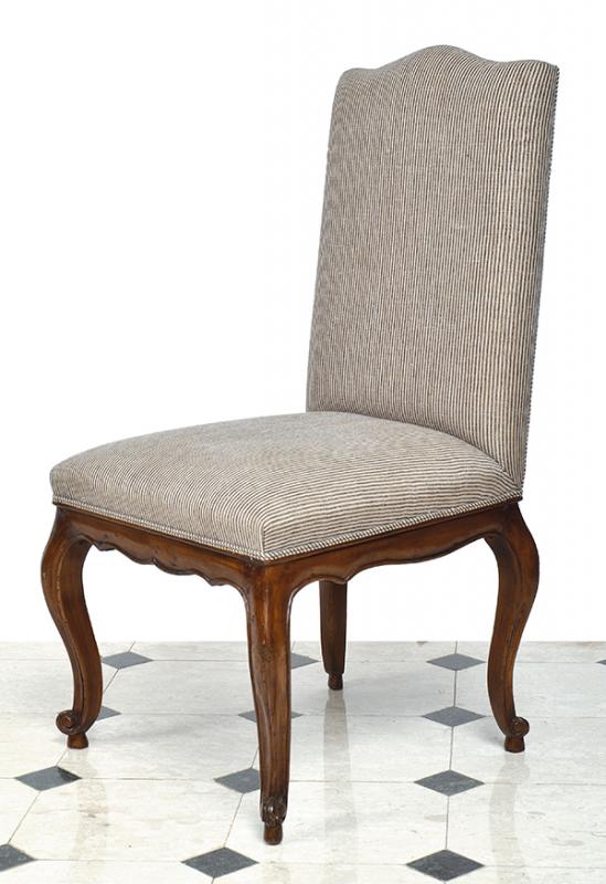 Appraisal: A LOUIS XV STYLE HIGH BACK DINING CHAIR with striped