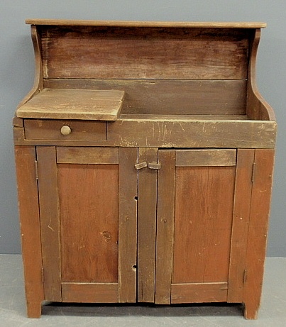 Appraisal: - Red painted mixed wood dry sink c As found