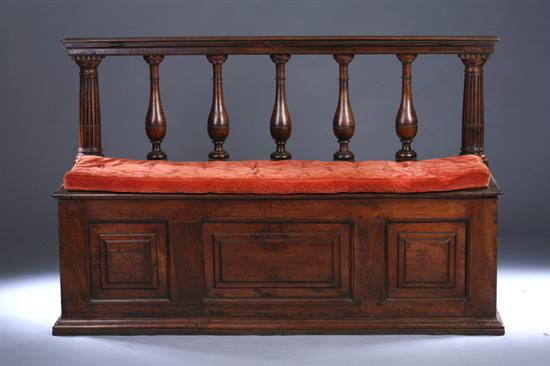 Appraisal: ITALIAN BAROQUE STYLE WALNUT CASSA PANCA th century with rust