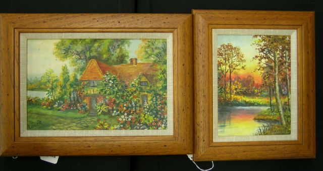 Appraisal: Louis W Bonsib IN - two oil on board paintings