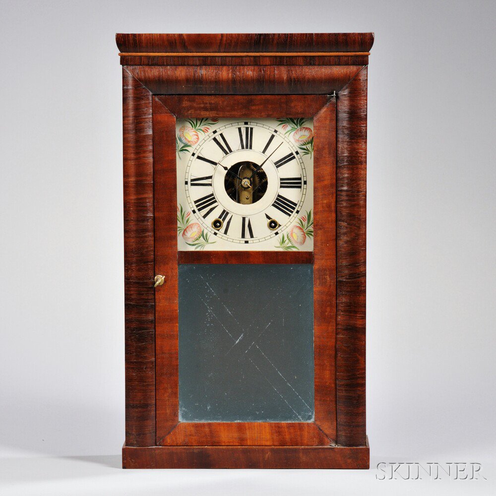 Appraisal: Daniel Pratt Jr Rosewood and Mahogany Veneered Shelf Clock Reading