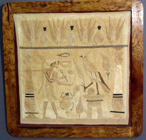 Appraisal: Egyptian hieroglyphics needlework x