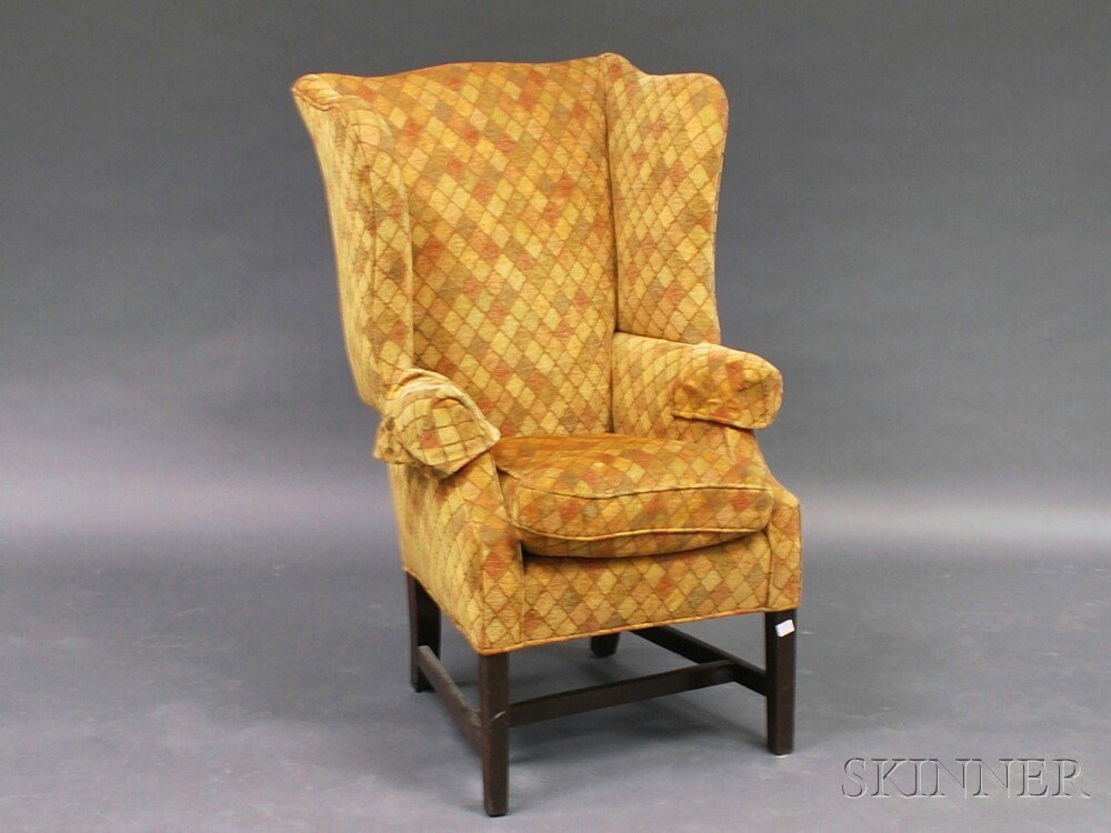 Appraisal: Federal Upholstered Easy Chair possibly Rhode Island c the serpentine